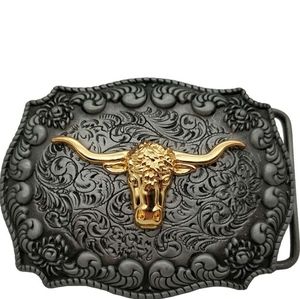 Western bull longhorn steer belt Buckle Choose your Color Fits 1.5" Belt